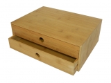 Custom-made Bamboo 2-Drawer Desktop Organizer with Built-in Pulls